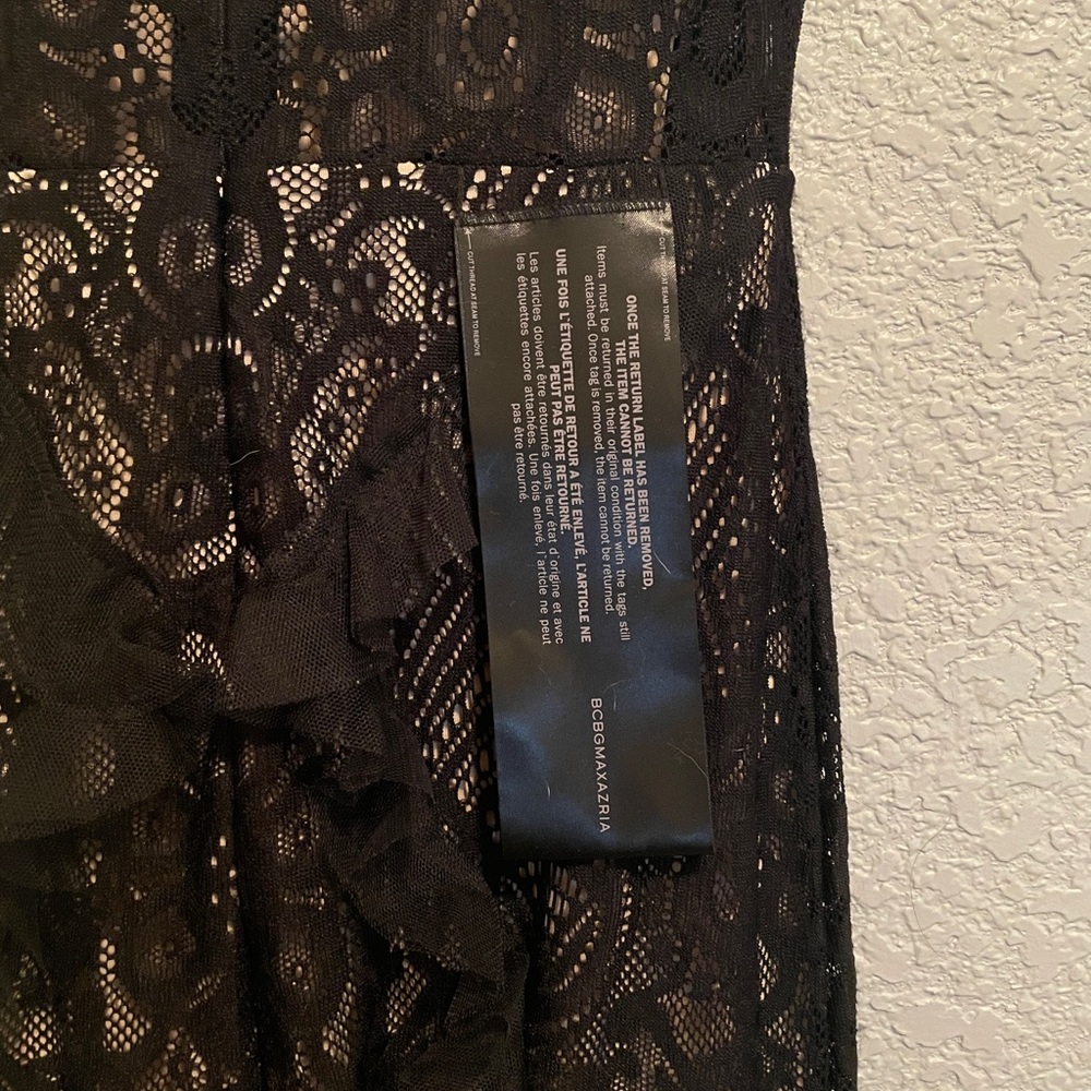BCBGMAXAZRIA Black Lace Dress w Ruffles - Picture 6 of 16